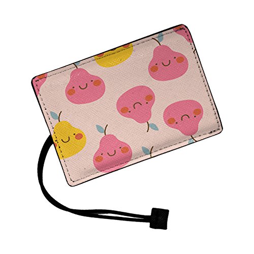 Pear Pattern Printed Suitcase Luggage Tag With Elasticated Strap & Hidden Personal Information Card By Humblebee London - HB-HSLT-S3374