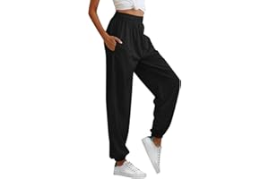 Tuopuda Pantalones de Deporte Mujer con Bolsillos Pantalones Chándal Mujer de Algodón Largos Jogging Pantalóns Elastica Cintura Alta Deportivos para Yoga Fitness Jogger Correr Casual