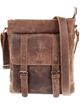 LECONI Umhängetasche Ledertasche mittelgroß Vintageleder 27x30x7cm LE3036