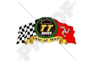 STICKERSWORLD ISLE of MAN TT Races MANX Moto GP Racing - Adhesivo de vinilo para casco de bicicleta (100 mm)