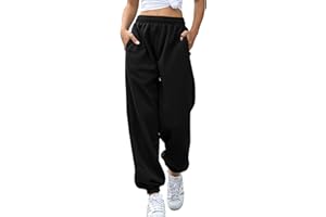 Neteson Pantaloni Sportivi Donna Larghi Vita Alta Pantaloni della Tuta Yoga con Tasche Pantaloni da Jogging Casual a Gamba Larga per Fitness Sport Jogger Running