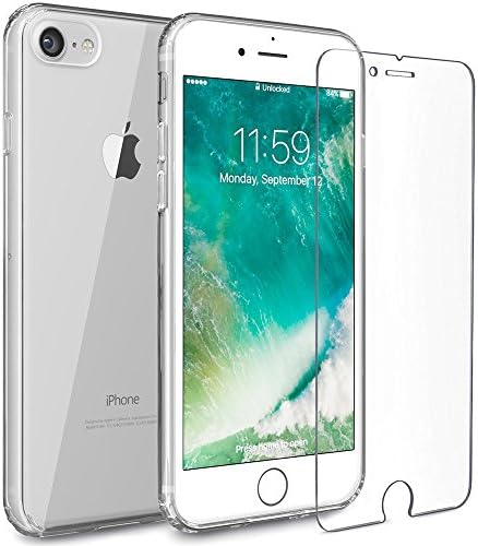 iPhone 7 Case + iPhone 7 Screen Protector , ILUXUS® Ultra Thin [1.5mm] Transparent Clear Soft Gel TPU Silicone Case Cover for Apple iPhone 7(2016) (Jelly Clear)