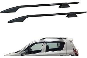 ROSHNEER Stylish Roof Rails (Drill Free) Metal Roof Rail in Rocket Curve Design in Black Colour 112 CM Compatible for Alto