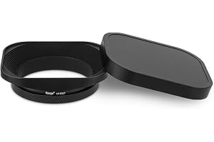 Haoge LH-E52T Pare-soleil carré en métal à visser avec capuchon en métal pour objectif Canon Nikon Sony Leica Voigtlander Nikkor Panasonic Pentax Contax Olympus et autres objectifs avec filetage de