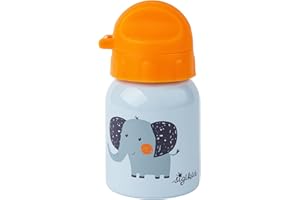 Sigikid 25374 Gourde en acier inoxydable, motif éléphant, 250 ml, recommandée pour les enfants à partir de 1 an, robuste, anti-fuite, incassable