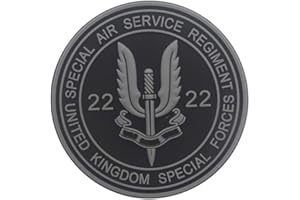 Ohrong Patch en PVC pour airsoft SAS SWAT Morale - Badge tactique militaire avec crochet au dos - Gris