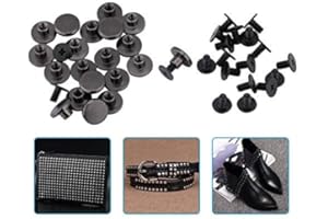 Sheens 20 Pezzi Rivetti Artigianali in Pelle, 5 mm/8 mm Forniture di Riparazione Durevole Ottone filettato Viti a Testa Piatta Rivetto chiodo per Borsa Cintura Borsa Telefono