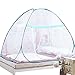 Produktbild Gosear Geräumige Faltreifen Mosquito NET Bett Guard Zelt Einfach Pop Bis mit Angefügt Unten Dual Reißverschluss Türen für Babys Kleinkinder Kinder Adult Startseite Reisen Outdoors 59 x 75 x 59 Zoll Blau