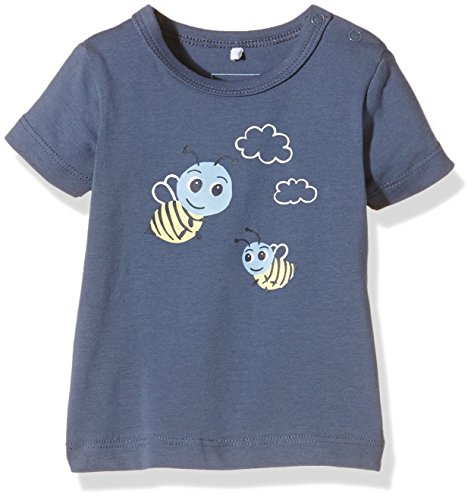 NAME IT Baby Boys NITISVEND NB SO SS TOP GER 216 - T-Shirt - Blue (Vintage Indigo), 12-18 Months (Manufacturer size: 86)