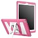 Produktbild MoKo Hülle für iPad Pro 12.9 2015 - Silikon + Weiß hartem Polycarbonat Protector mit faltbarer Kickstand Tasche Schutzhülle Schale Case für Apple iPad Pro 12.9 Zoll 2015 IOS 9 Tabletnicht für iPad Pro 12.9 2017 Modell), Magenta