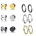 Produktbild hopewey Tunnel Ohrstecker Creolen Ohrringe 6 Paar, Hoop Ohrringe Ohrclips Ohrhänger Tunnel Huggie Piercing Stud Earrings Edelstahl Ohrschmuck für Damen und Herren