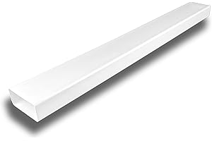 K-TECH-PRO Gaine de ventilation plate - En plastique - Sortie/Entrée d’air - Système 100 (55 x 110) - Longueur : 1 m