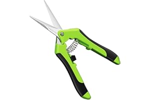 JASNI Professional Pruning Shears, Trimming Scissors - Straight Tip, Gardening Hand Pruner Pruning Shear Stainless Steel Blades Comfort Grip Locking Handle