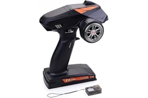 Anloximt Émetteur et récepteur RC - Émetteur et système Radio RC 4 canaux - TélécommanUniverselle pour Voiture RC, Chenille, dérive, Bash, véhicule Tout-Terrain, Bateau