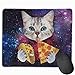 Produktbild Galaxy Cat Eat Pizza Personalized Design Mouse Pad Gaming Mouse Pad mit vernähten Kanten Mauspad, rutschfeste Gummiunterseite, 24,8 x 30,5 cm, 3 mm dick - Best Gift Idea