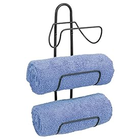 mDesign Estante toallero para montar en la pared – Estantería de baño