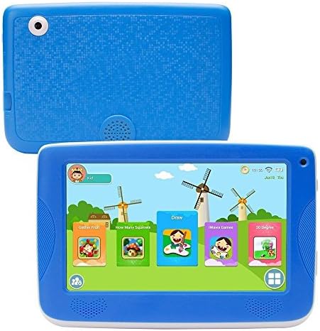 LLLccorp 7 inch Allwinner A33 Quad Core Kids Education Tablets Android 5.1 1280x800 IPS Display with Parental Control Software ,Kid Proof Case ,Screen Protector (Blue)