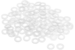 sourcing map Nylon Planas Arandelas M6 11mm DE 6mm DI 0,8mm Grosor Sellado Junta para Grifo Tubería Agua Manguera, Transparente, Paquete De 200