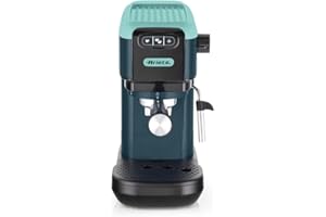 Ariete 1399 Macchina da caffè espresso Light Aquamarine, Per polvere e cialde ESE, 1300 W, Capacità 1,1L, 15 bar di pressione, Filtro 1, 2 tazze e cialda ESE, Cappuccino, Verde