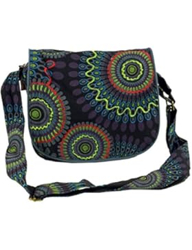 Guru-Shop Schultertasche, Hippie Tasche, Goa Tasche - Schwarz, Herren/Damen, Baumwolle, 22x23x5 cm, Alternative...