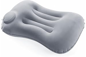 SEESUNO Inflatable Camping Pillow, Press-to-Inflate Camping Pillows for Adults Travel Sunbed Beach Sunbathing (Gray)