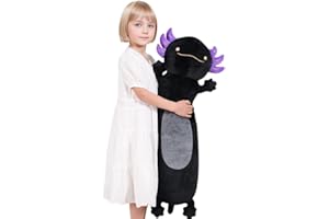 Dalmao 90cm Langer Axolotl Plüsch Kissen, Axolotl Stofftiere Kuscheltier, Niedliche Plüschtier Schlafkissen Geschenke für Kinder Geburtstage, Ostern