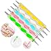 Hrhyme 5Pcs 2 Way Dotting Pen Tool Nail Art Tip Dot Paint Manicure Kit - Multicolor