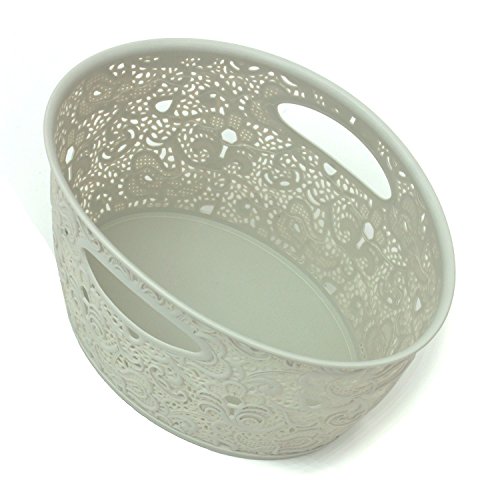 Formschöner Korb creme oval Dekokorb Spitzenkorb Curver Dekorationsmotiv - 3