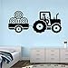 Price comparison product image Gwgdjk Traktor Vinyl Aufkleber Wandaufkleber Für Kinder Schlafzimmer Anhänger Farm Boy Raumdekoration Wandtattoos Monochrome Poster New