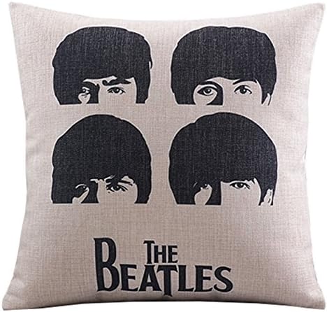 Magicboxes Cotton Linen Decorative Throw Pillow Case Cushion Cover the Beatles Head Square 18" Pillow Set Pillow Insert