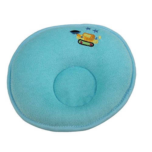 Dianoo Baby Circle Pillow - Soft 100% Pure Cotton Baby Prevent Flat Head Pillow Shaped Sleeping Support Pillow - Blue
