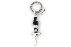 Llavero inicial T de cuero trenzado - Nanaleja - Tus Iniciales - llaveros personalizados hechos a mano - llaveros originales hombre y mujer - porta llaves de bolsillo - regalos originales casa nueva