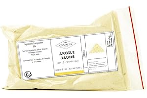 MY COSMETIK MyCosmetik - Argile jaune - Certifiée Ecocert COSMOS NATURAL - 100% d'origine naturelle - Qualité cosmétique - Effet bonne mine | Fabriqué en France - 100 g