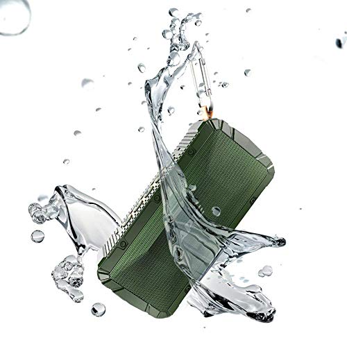 TENSAFEE IPX6 Waterproof Speaker, Rugged For Outdoors Water Resistant Dustproof Shockproof, Wireless Portable Bluetooth Speakers - Black+Red