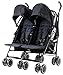 Zeta Citi TWIN Stroller Buggy Pushchair - Black Double Stroller Complete With FootMuffs