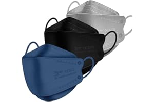 ‎TAYOGO Tayogo 50 Stück FFP2 Maske Atemschutzmaske 5-Lagen hygienisch einzelverpackt Mundschutzmaske Atemmasken 5 Schichten einzelner gepackter Gesichtsschutzmaske schwarz gefärbt weiß (Fisch Grau)