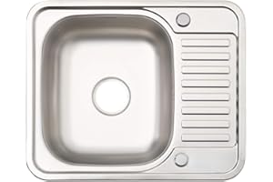 XEMQENER 201 Stainless Steel Kitchen Sink Single Bowl Sinks with Silencer Pad for Home Use Kitchen Bar Small Restaurant (with The downpipe Kit)