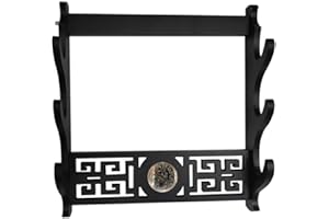 SHUXIAZHU SHULI Porte-épée Support Mural Katana Cintre d'affichage Support de Style Tai Chi Chinois pour épées Wakizashi et Standard,3tier