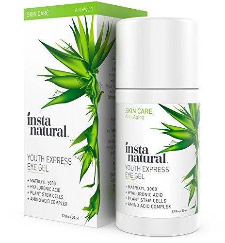 InstaNatural Eye Gel - Cream for Wrinkles, Dark Circles, Crows Feet, Redness & Bags - Anti Aging Moisturizer for Men & Women - Eraser with Hyaluronic Acid Lifts & Firms Saggy Under Eye Skin - 1.7 OZ