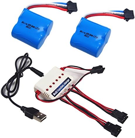 Wwman 2pcs 3.7v 600mah Official Battery and 1to3 Charger for UDI R/C UDI001 Venom Speed Boat Spare Parts
