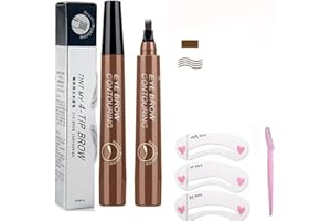 LDJYEONS Lápiz de Cejas Impermeable y Resistente al Sudor, No Se Decolora, Efecto Duradero (Vestido marrón oscuro)