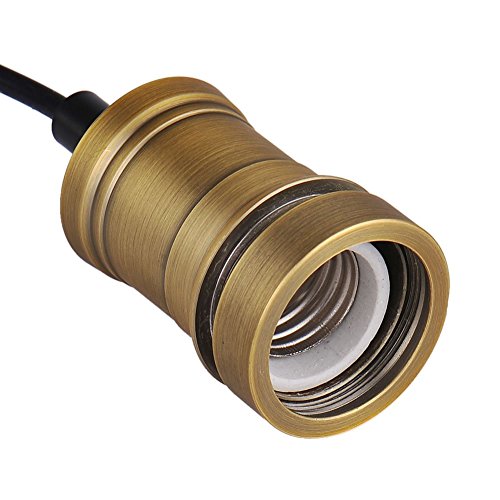 HimanJie Halbkreis Vintage Metallschirm für Lampe E27 Pendelleuchte Decken Retro(Schwarz) - 5