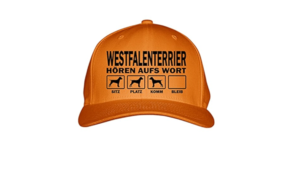 Siviwonder Westphalia Terrier Hunting Dog Hunting Hunter Terrier Listen To The Words Cotton 6 Panel Cap Orange Amazon De Clothing