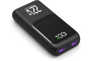 JONKUU Przenośna ładowarka 10000mAh-20000mAh 22,5W PD & QC 3.0 Power Bank Szybkie ładowanie 3 Wyjścia 2 Wejścia Zewnętrzna Bateria Kompatybilna z iPhone'ami Tabletami i innymi (Czarny, 20000mAh)