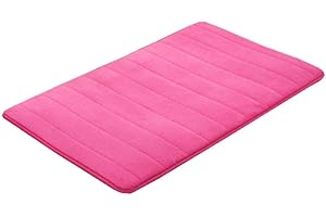 VSUSN Tapis de Bain Absorbant et antidérapant en Mousse à mémoire de Forme, Microfibre, Rose Rot, 50 x 80 cm