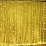 Weihnachtsdeko Fenster LED Vorhang Eiszapfen Lichterkette 300 LEDer innen außen Beleuchtung Dekoration, Warm Weiß - 7