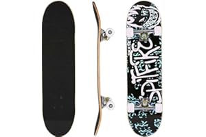 THINFAR Skateboard Complet pour Enfants, Adolescents et Adultes, débutants, Double Kick Maple Deck Concave Cruiser Skateboard