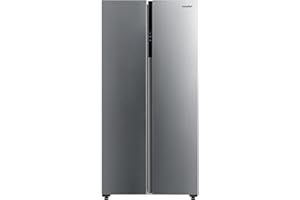Comfee' RCS609IX2 Side-by-Side Kühl-/Gefrierkombination/No Frost/Inverter Compressor/177,5 cm hoch/271 L Kühlen/189 L Gefrieren/Doppelte Steuerung/SuperCool, Inox