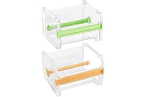 TANCUDER 2 Stück Washi Klebeband Abroller Washi Tape Spender 2 Farbe Washi Tape Cutter Washi Tape Schneider für Büros, Schulen und Privathaushalte (Grün, Orange)