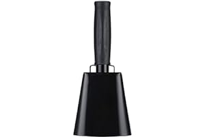 JINSIHOU 8’’ Steel Cow Bell with Handle, Noise Maker Cowbell, Cheering Loud Hand Call Bell for Sport Events Football Soccer Hockey Baseball Basketball Games Party Concert Graduations School Wedding Farm Ranch